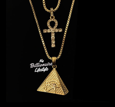 Bling Ankh / Eye of Horus Pyramid Set