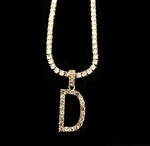 Bling Initial on Thin Bling Chain