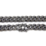 Black Cuban Link Chain with Black Stones