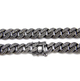 Black Cuban Link Chain with Black Stones