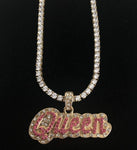 Queen on Thin Bling Chain