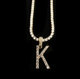 Bling Initial on Thin Bling Chain