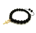 Black Bead Bracelet (Ankh)