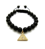 Black Bead Bracelet (Pyramid)