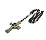 Rosary Bead Cross (Rhodium)