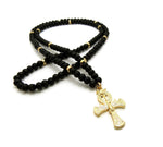 Wooden Necklace Cross Chain (Gold)
