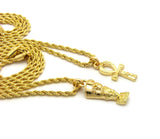 Ankh / Nefertitti Set on Rope Chain