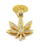 Weed Pendant on Rope Chain