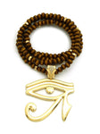 Eye of Horus on Brown Beads