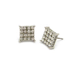 Square Bling Earrings (Silver)