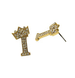 Crown Letter Earring (Gold)