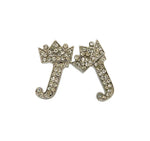 Crown Letter Earring (Silver)