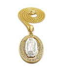 Silver Lady Mary on Gold Bling
